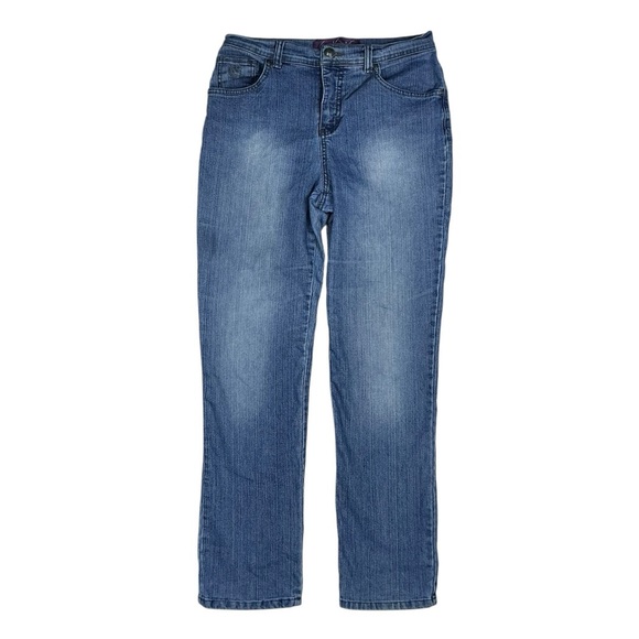 Gloria Vanderbilt Amanda Jean Mid Rise Straight Leg Med Wsh Inseam 28 Short Sz 6 - Picture 10 of 16